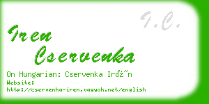 iren cservenka business card